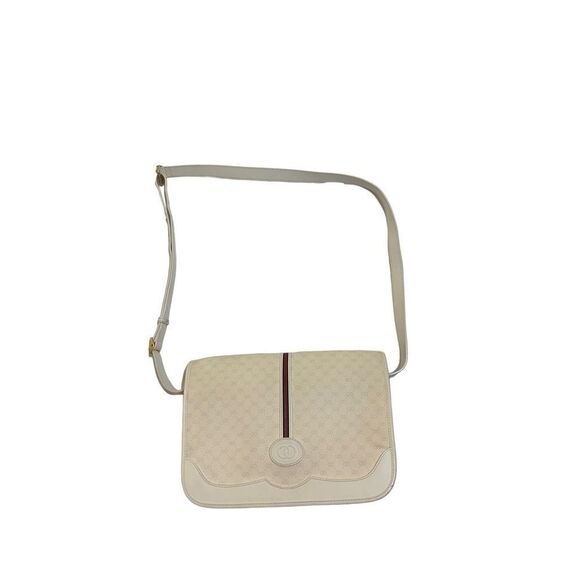 Gucci white Gg canvas and leather cross body bag - Picture 3 of 14